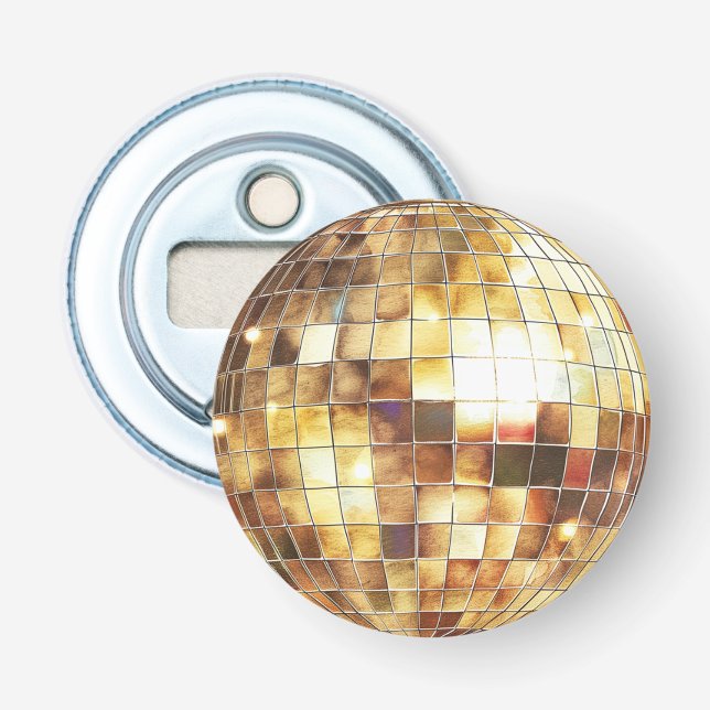 Gold Disco Ball Bottle Opener (Front)