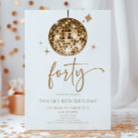 Gold Disco Ball Forty 40th Birthday Party Invitation<br><div class="desc">This is a Gold Disco Ball Forty 40th Birthday Party Invitation!</div>