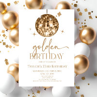 Gold Disco Ball Golden Birthday Party