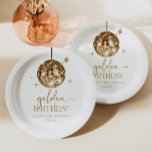Gold Disco Ball Golden Birthday Party Paper Plate<br><div class="desc">These are Gold Disco Ball Golden Birthday Party Paper Plates!</div>