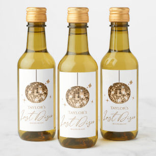 Gold Disco Ball Last Disco Bachelorette Party Wine Label