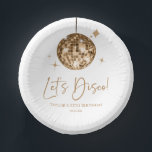 Gold Disco Ball Let's Disco Birthday Party Paper Plate<br><div class="desc">These are Gold Disco Ball Let's Disco Birthday Party Paper Bowls!</div>
