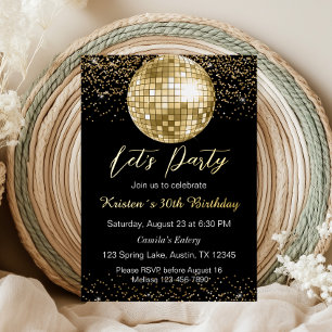 Gold Disco Ball Let's Party Birthday