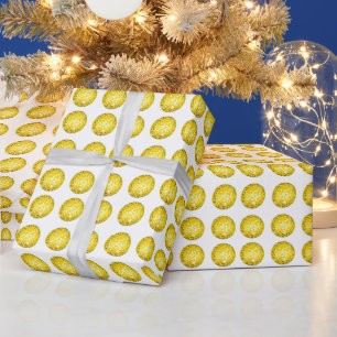 Gold Disco Ball Pattern Wrapping Paper