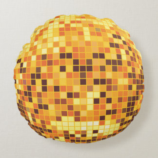 Gold Disco Ball Round Cushion