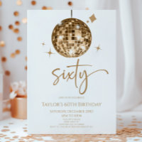 Gold Disco Ball Sixty 60th Birthday Party