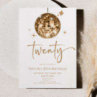 Gold Disco Ball Twenty 20th Birthday Party