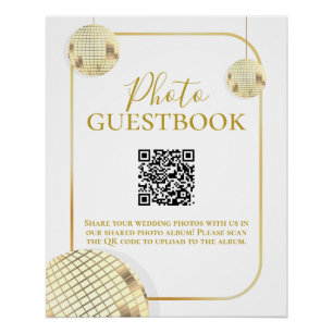 Gold Disco Ball Wedding Poster