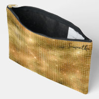 Gold Disco Mirrors Glitter Pattern Monogram