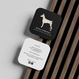 Gold Doberman Dog Walker Trainer Puppy sitting  Square Business Card