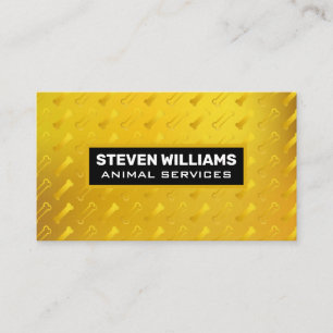 Gold Dog Bone Pattern Business Card
