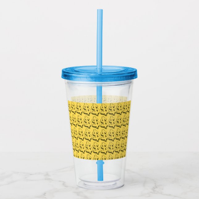gold dolar acrylic tumbler (Front)