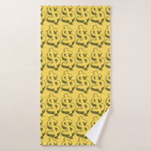 gold dolar bath towel