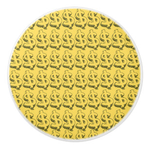 gold dolar ceramic knob