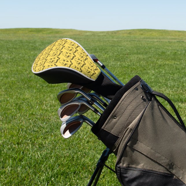 gold dolar golf head cover (In Situ)
