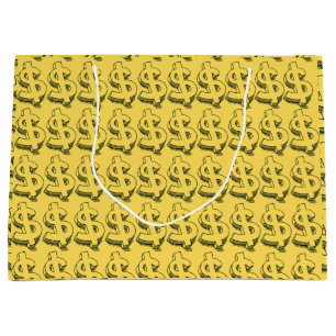 gold dolar large gift bag