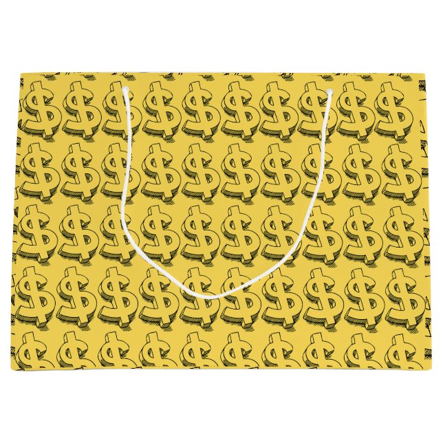 gold dolar large gift bag (Front)