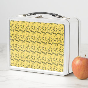 gold dolar metal lunch box