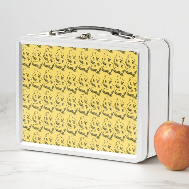 gold dolar metal lunch box (In Situ)