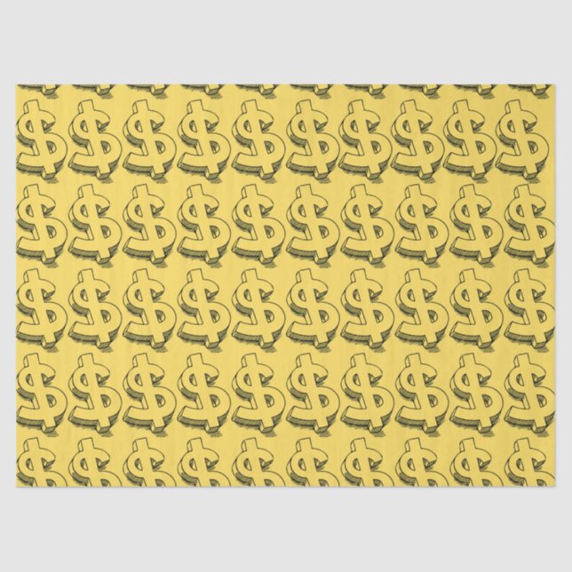 gold dolar tissue paper (Front)