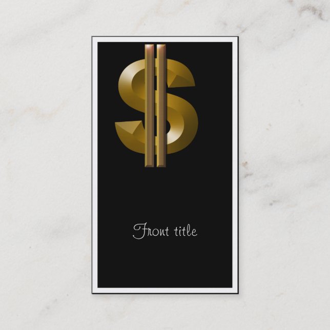 Gold Dollar Sign Business Card (Front)