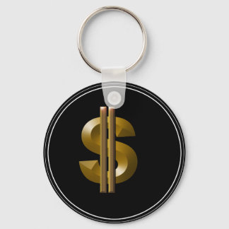 Gold Dollar Sign Key Ring