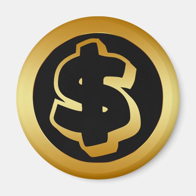 GOLD DOLLAR SIGN MAGNET (Front)
