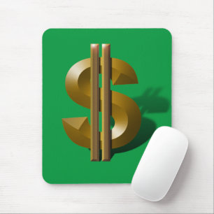 Gold Dollar Sign Mouse Mat