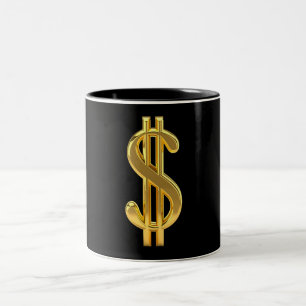 Gold Dollar Sign Mug