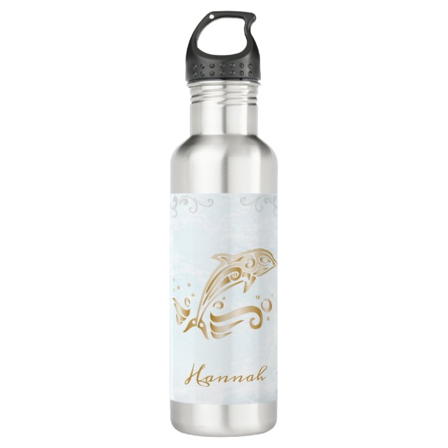 Gold Dolphin Personalised 710 Ml Water Bottle (Front)