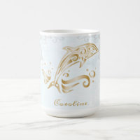 Gold Dolphin Personalised Coffee Mug
