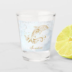 Gold Dolphin Personalised Shot Glass