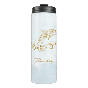 Gold Dolphin Personalised Thermal Tumbler
