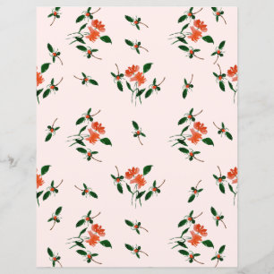 Gold Dots and Hand-Painted Florals Blush Pink