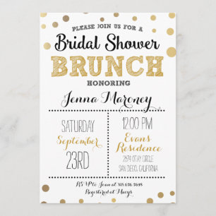 Gold Dots Bridal Shower Invitation