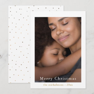 Gold Dots Merry Christmas Photo Holiday Card
