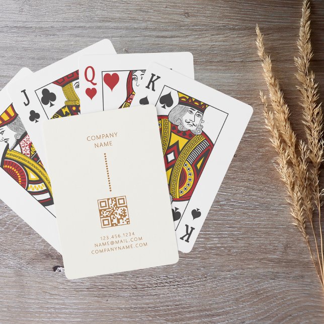 Gold Dots Minimalist Simple Cream Business Playing Cards (Creator Uploaded)