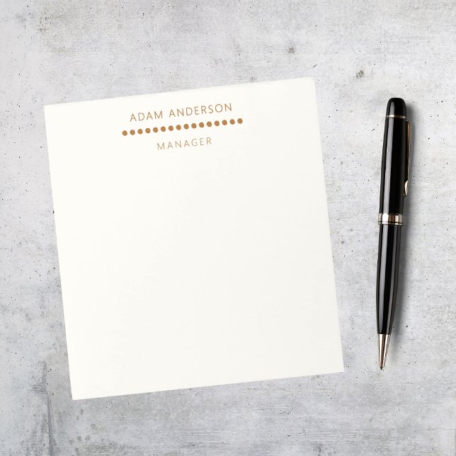 Gold Dots Minimalist Simple Professional Cream  Notepad (Creator Uploaded)