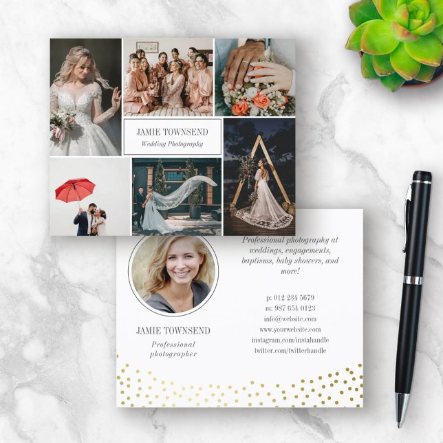 Gold Dots Photo Collage Professional Photographer Flyer (Creator Uploaded)