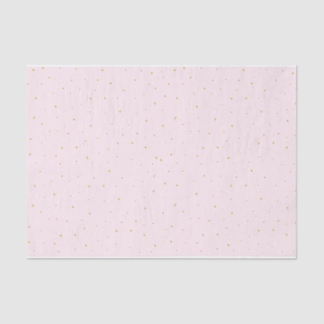 Gold Dots Tissue Paper Pink (Front)