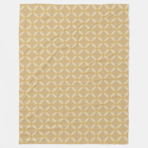Gold Dotted Circle Geometric Pattern Fleece Blanke