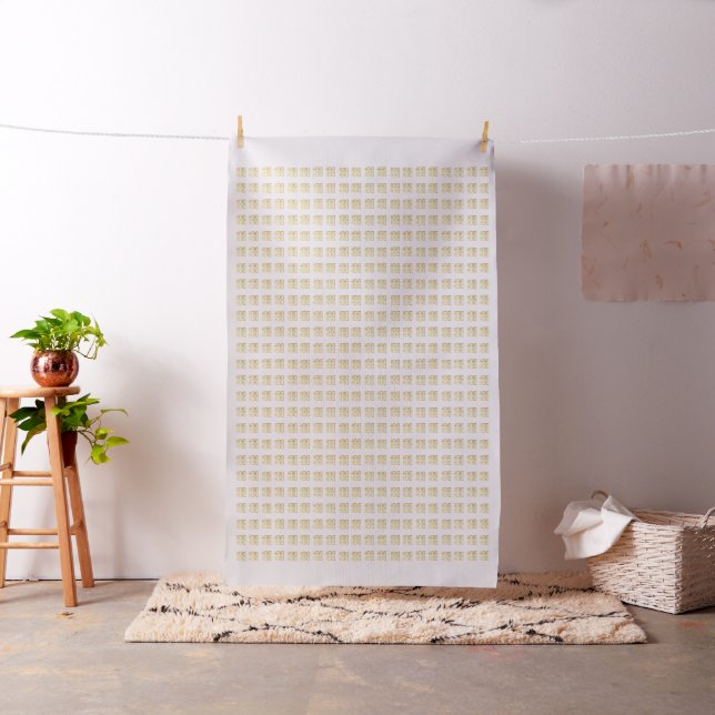 Gold Double Happiness Lanterns Custom Fabric (In Situ)
