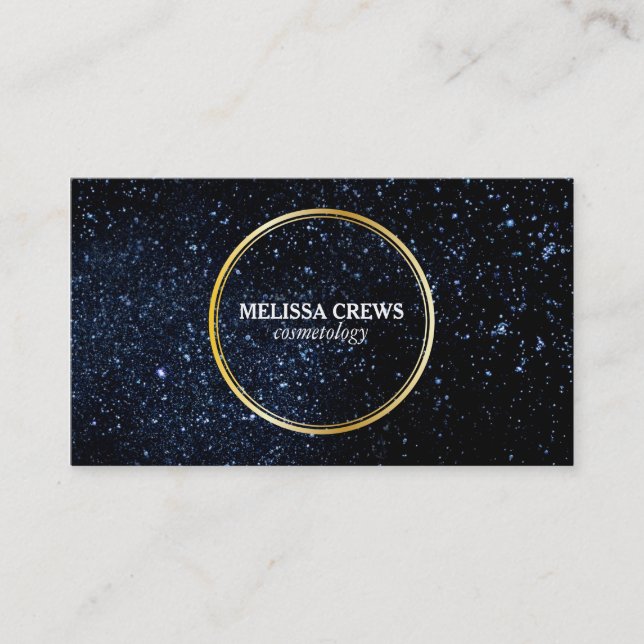 Gold Double Ring / Night Sky Business Card (Front)