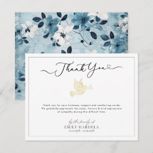 Gold Dove Sympathy Funeral Thank You Card