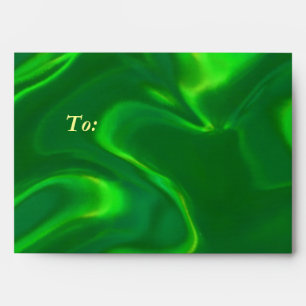 Gold Dragon Green Satin Lush Gold Envelope