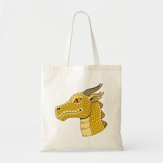 Gold Dragon Head in Profile Tote Bag (Front)