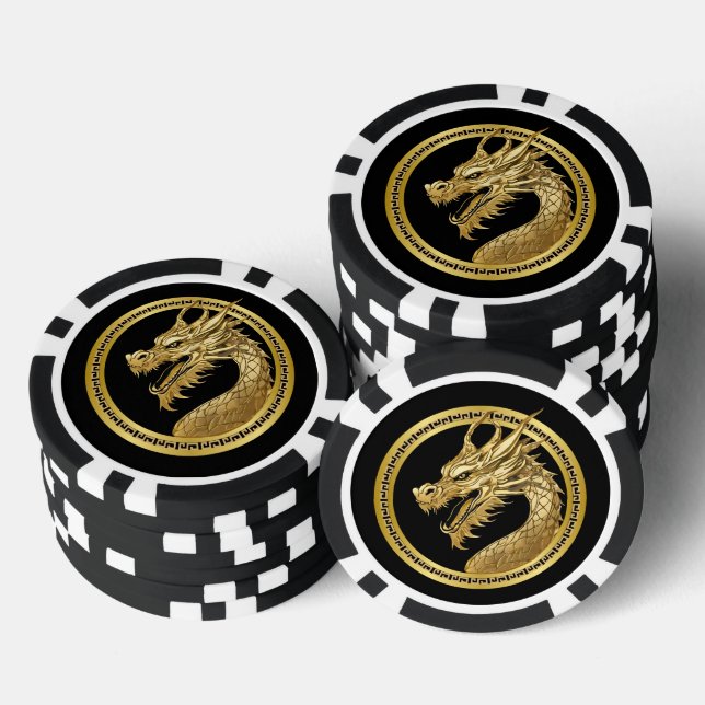 Gold Dragon- Poker Chips (Stack)