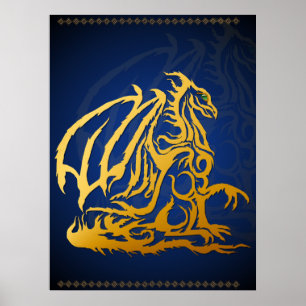 Gold Dragon Print