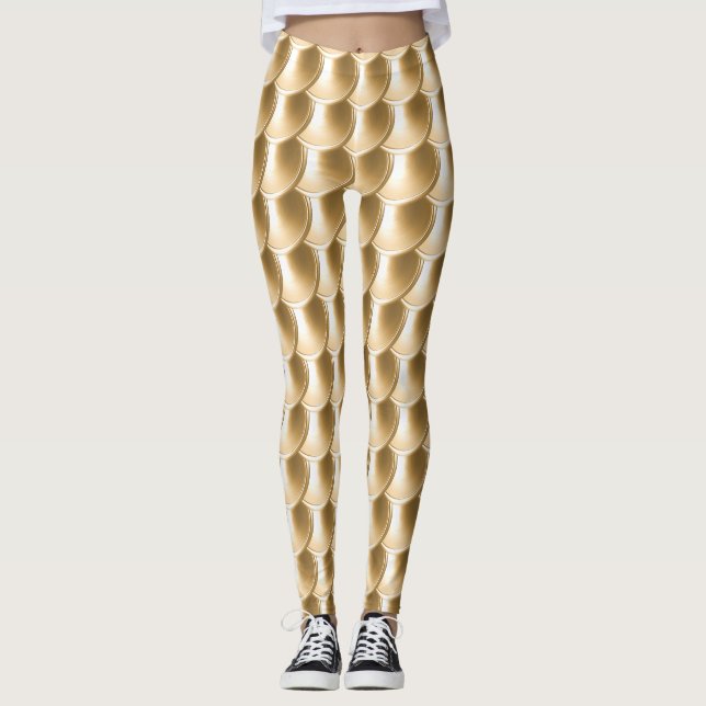 Gold Dragon Scale Cosplay Leggings (Front)