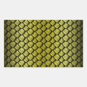 Gold Dragon Scales Rectangular Sticker